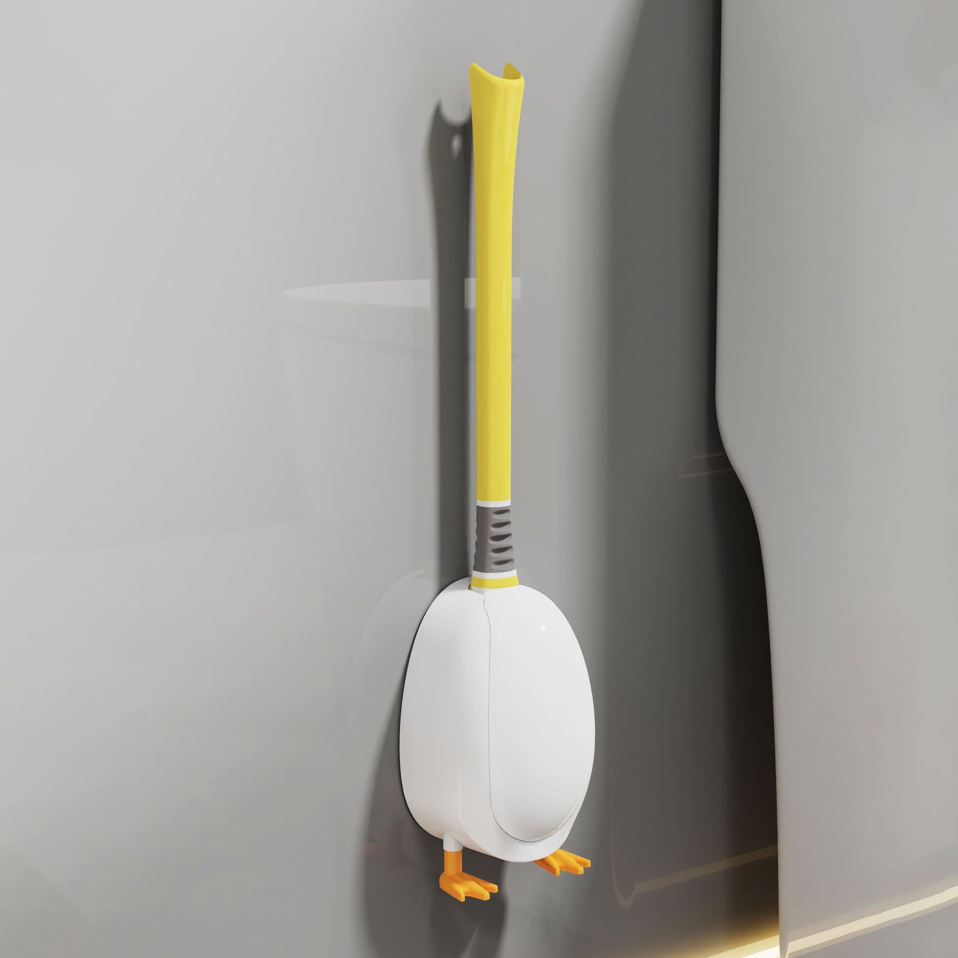 [Patented Authentic] New Diving Cartoon Duck Silicone Toilet Brush Home with Base Cleaning Set Bathroom