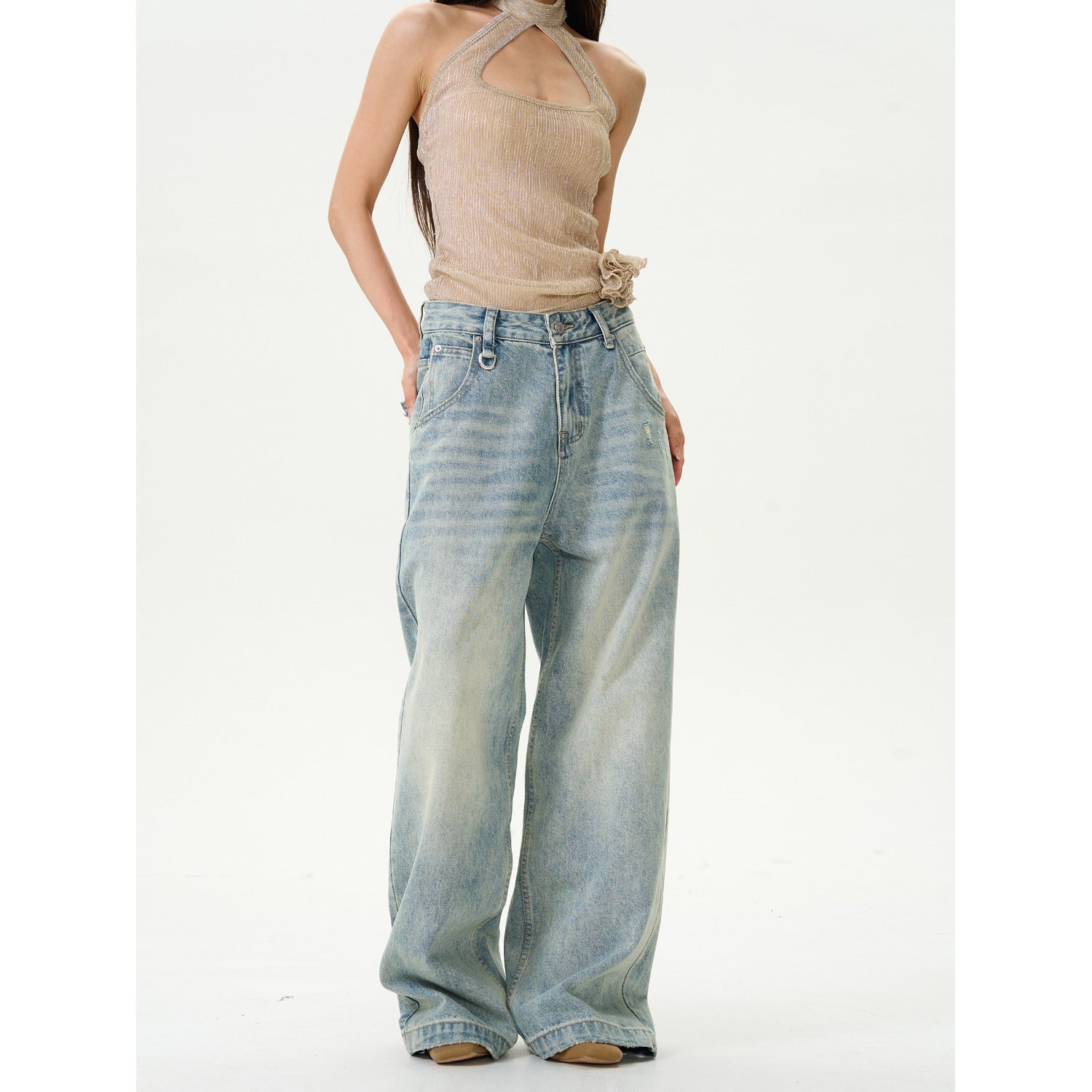 Trendy New American High Street Straight Loose Retro Jeans for Men, Stylish and High-End Street Pants for Couples