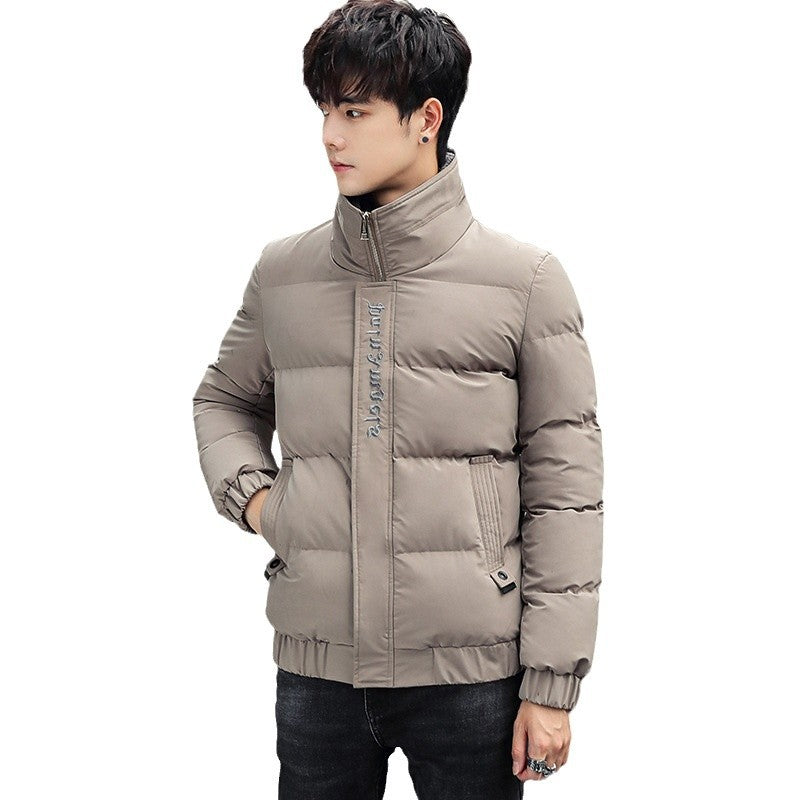 2025 Winter Cotton Jacket for Men, Fashionable and Popular Stand-Up Collar Windproof Cotton Coat, Trendy Korean Style Handsome Short Jacket for Students