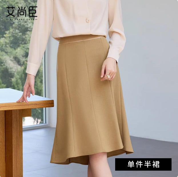Summer New Style High-End Professional Women's Skirt Suit, Fashionable and Elegant Goddess Style Long-Sleeved Shirt and Skirt Formal Wear Ol