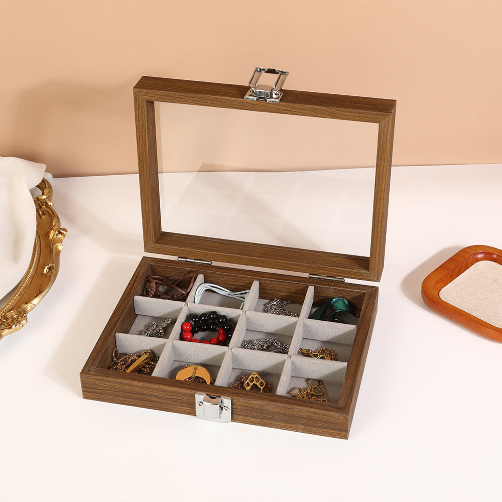 Wooden Jewelry Box Necklace Jewelry Ring Jewelry Box Jewelry Storage Box Bracelet Solid Wood Black Walnut Display Stand