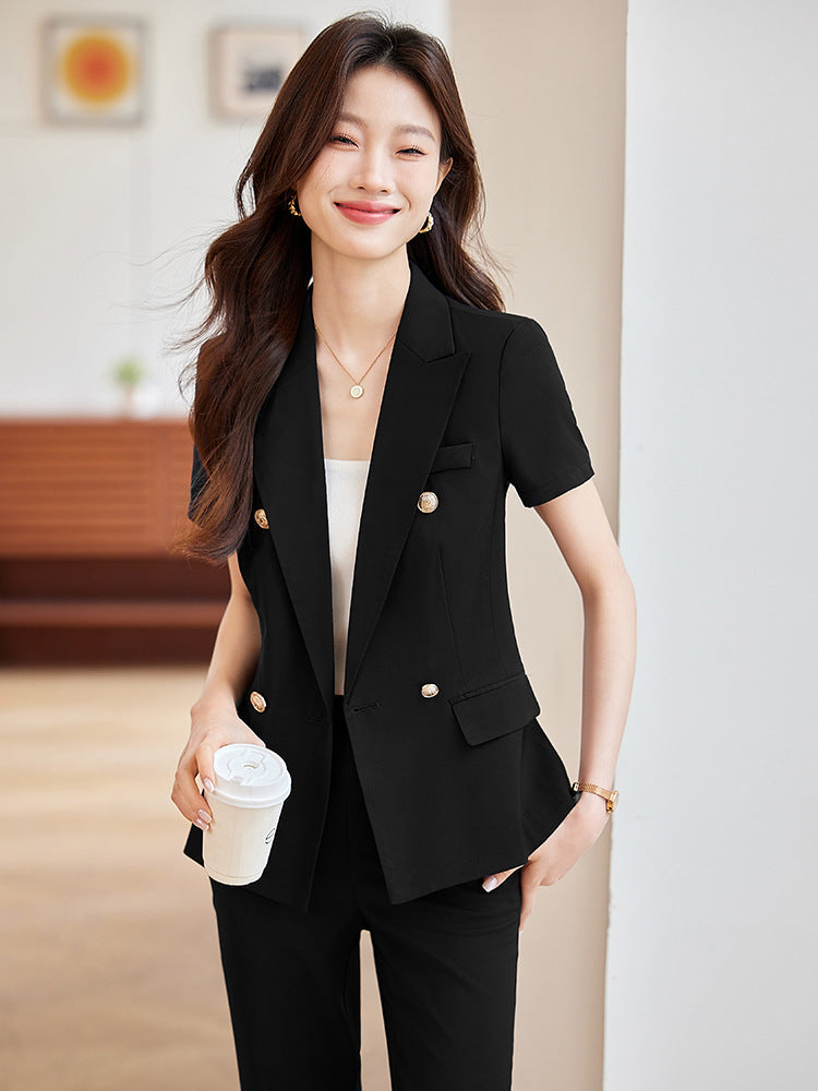 Black Slim Business Suit suit Jacket Female Student Civil Servant Interview Hotel Manager Dress Overalls