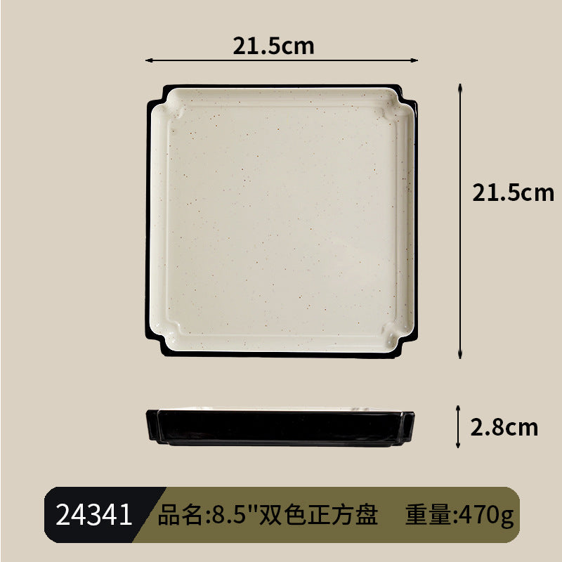 Buffet Tripe Plate Dishes and Dinnerware Mealamine Vegetable Barrel Snacks Cold Dishes Square Plate Hot Pot Shop Special Barbecue Plate