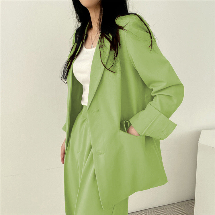 Suit Jacket High Sense Women's Spring and Autumn Design Sense Thin Niche Professional suit Temperament Slim-fit Small Suit Two-piece Set
