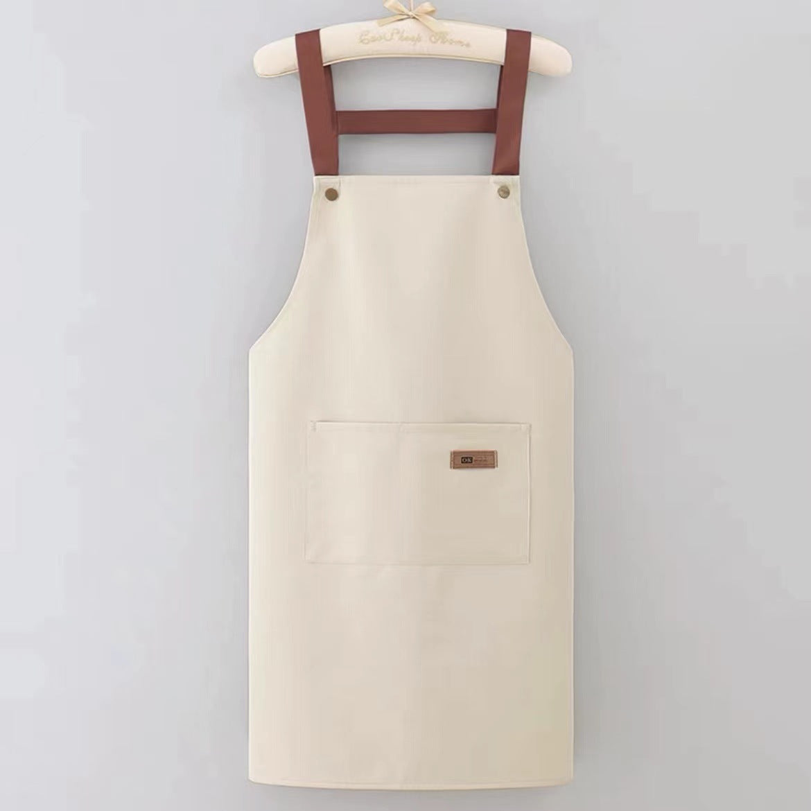 New Waterproof and Oil-Proof Apron Kitchen Cooking Apron Anti-Fouling Fabric Men's and Women's Cafe Printed Work Clothes Customization
