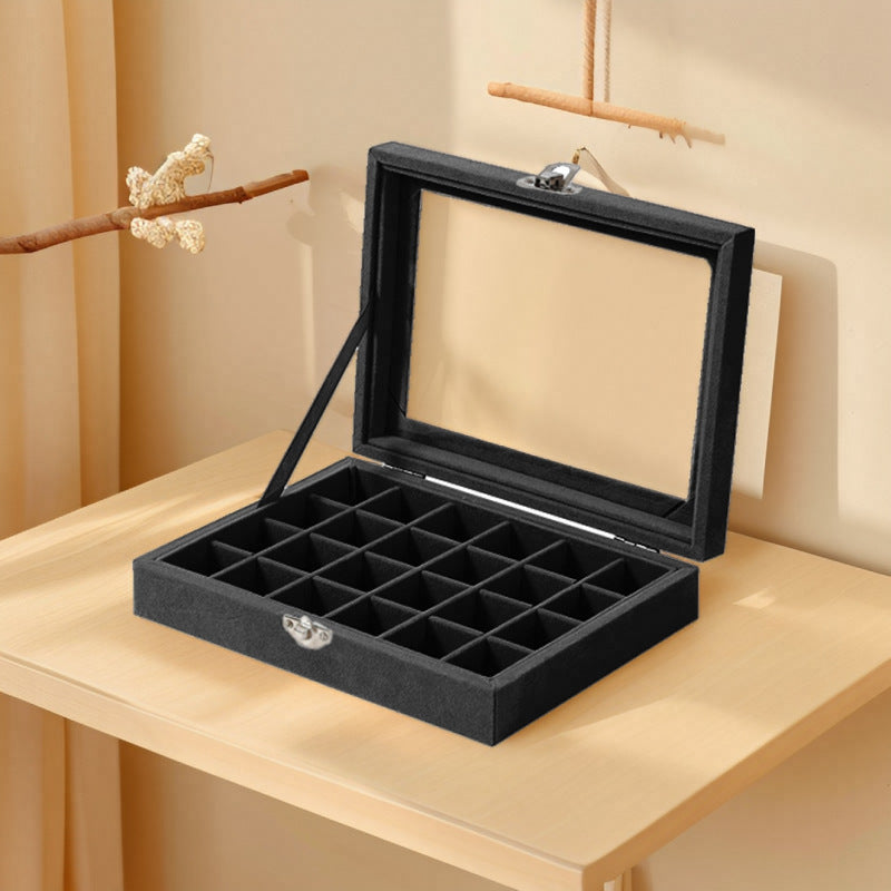 Large-Capacity Velvet Jewelry Box for Rings, Necklaces, Earrings, and Ear Studs; Storage and Organization Box; Dust-Proof Box for Jewelry Storage