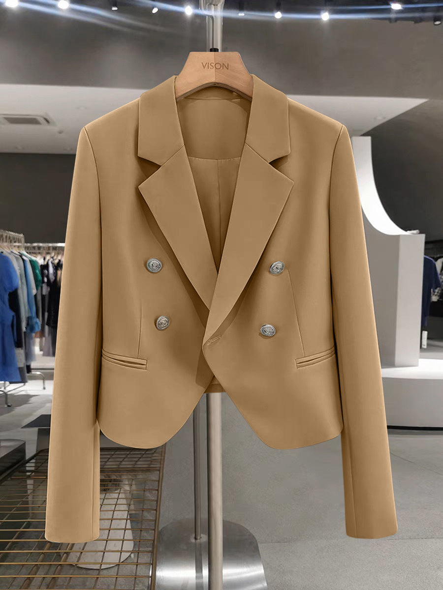 Small Suit Jacket Women's 2025 New Spring and Autumn Casual Korean Style Design Sense Black Small Suit Outside Cross-border