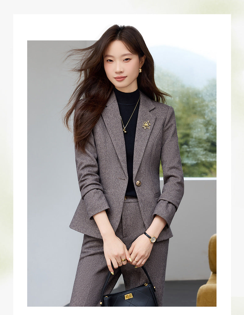 Cross-Border High-End Women's Suit Set, New Autumn Style, Professional Formal Wear, High-End, Elegant, Fashionable Workplace Suit Jacket