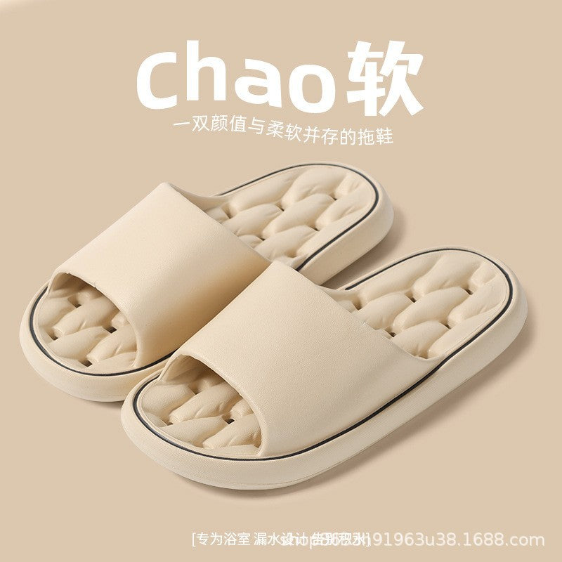 Slippers household summer women's home non-slip bathroom bath leaking sandals men's thick-soled hotel sandals wholesale