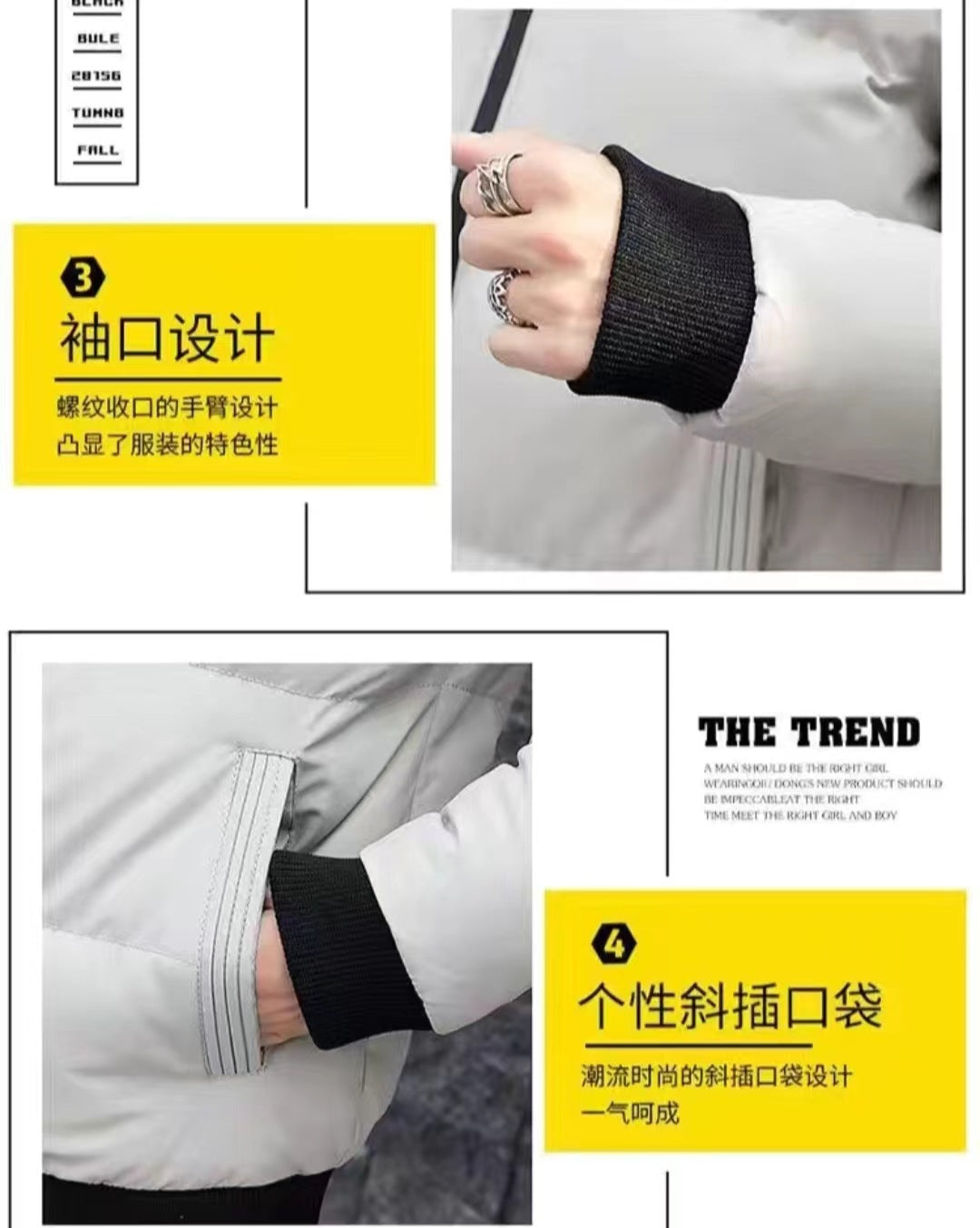 Winter Men's Stand-Up Collar Cotton Outwear, Thickeneded Warm Cotton Outwear, Korean Style Casual Cotton Outwear, Cross-Border Hot Sale Spot Batch