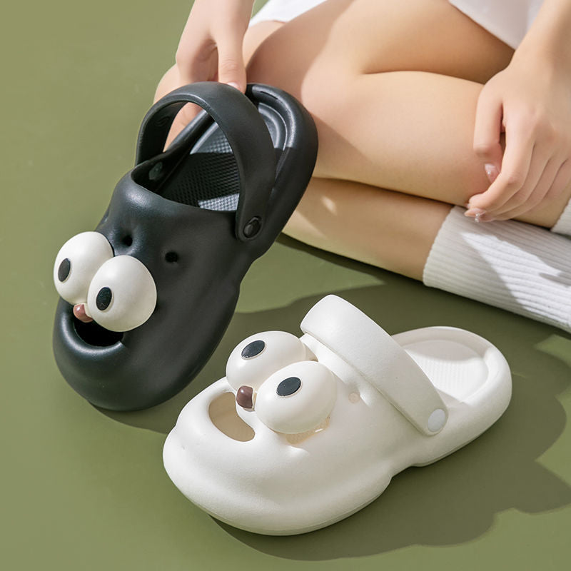 Summer explosion three-dimensional creative cute eyes dog sandals non-slip wear-resistant EVA home outdoor two-wear sandals