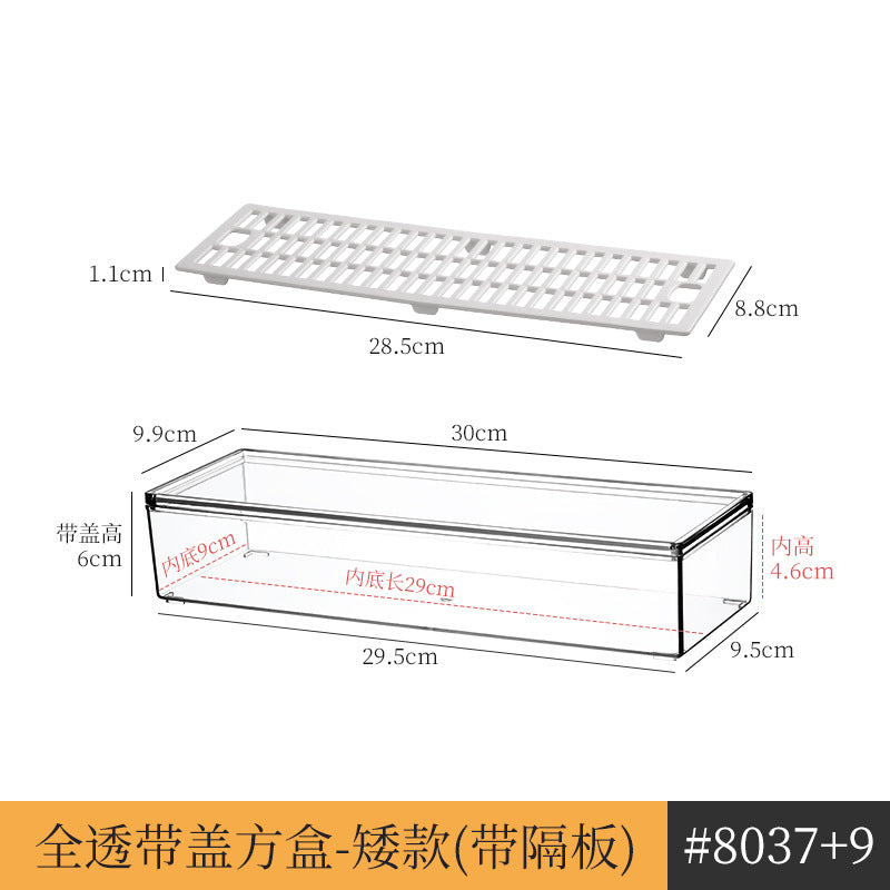 Tea Set Storage Box with Lid Dust-Proof Transparent Tea Table Desktop Tea Cup Storage Rack Kung Fu Teapot Storage Rack