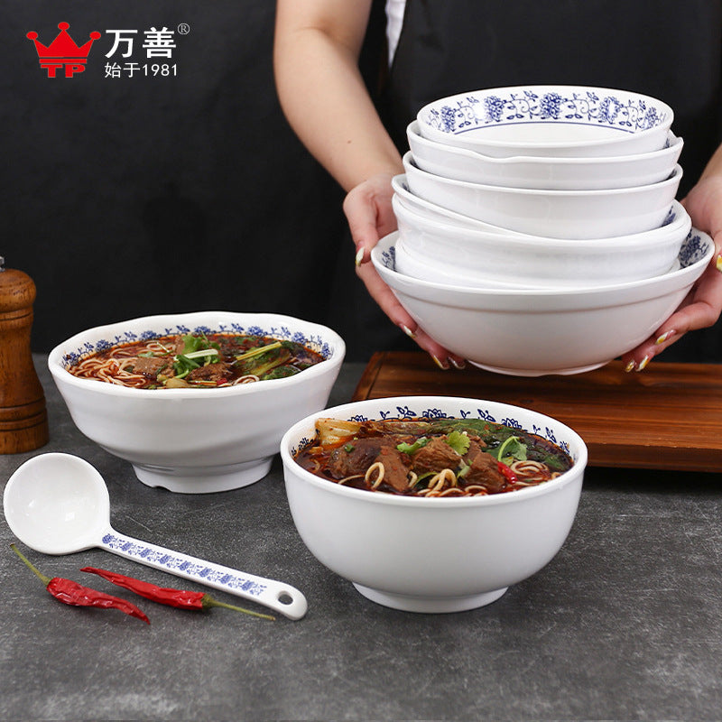 A5 melamine orchid ramen bowl noodle bowl commercial noodle bowl wholesale imitation porcelain plastic thickened rice bowl beef noodles round bowl