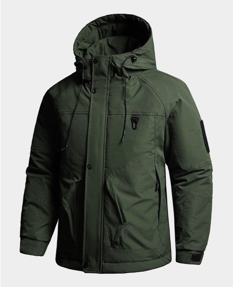 Autumn and Winter Tactical Camouflage Cotton Jacket Men's Cotton Jacket Jacket Cotton Jacket Hooded Jacket Thickeneded Work Clothes Outdoor
