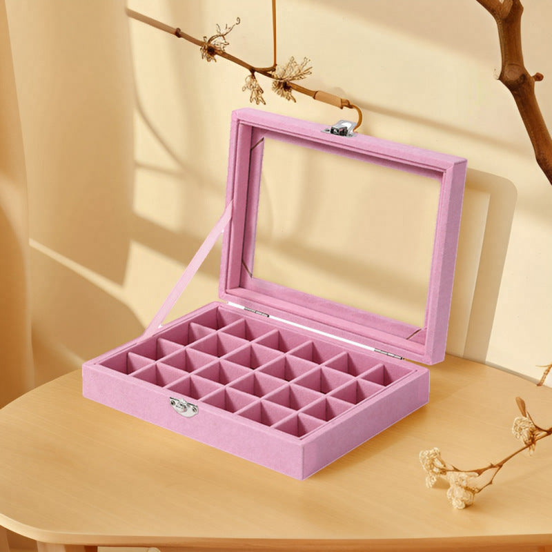 Large-Capacity Velvet Jewelry Box for Rings, Necklaces, Earrings, and Ear Studs; Storage and Organization Box; Dust-Proof Box for Jewelry Storage