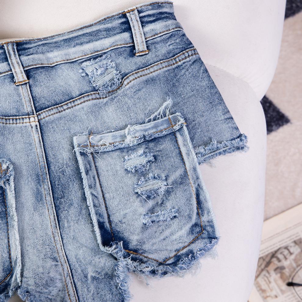 9030 # 2024 New Sexy European and American Raw Edge High Waist Tight Sexy Jeans Denim Shorts for Women