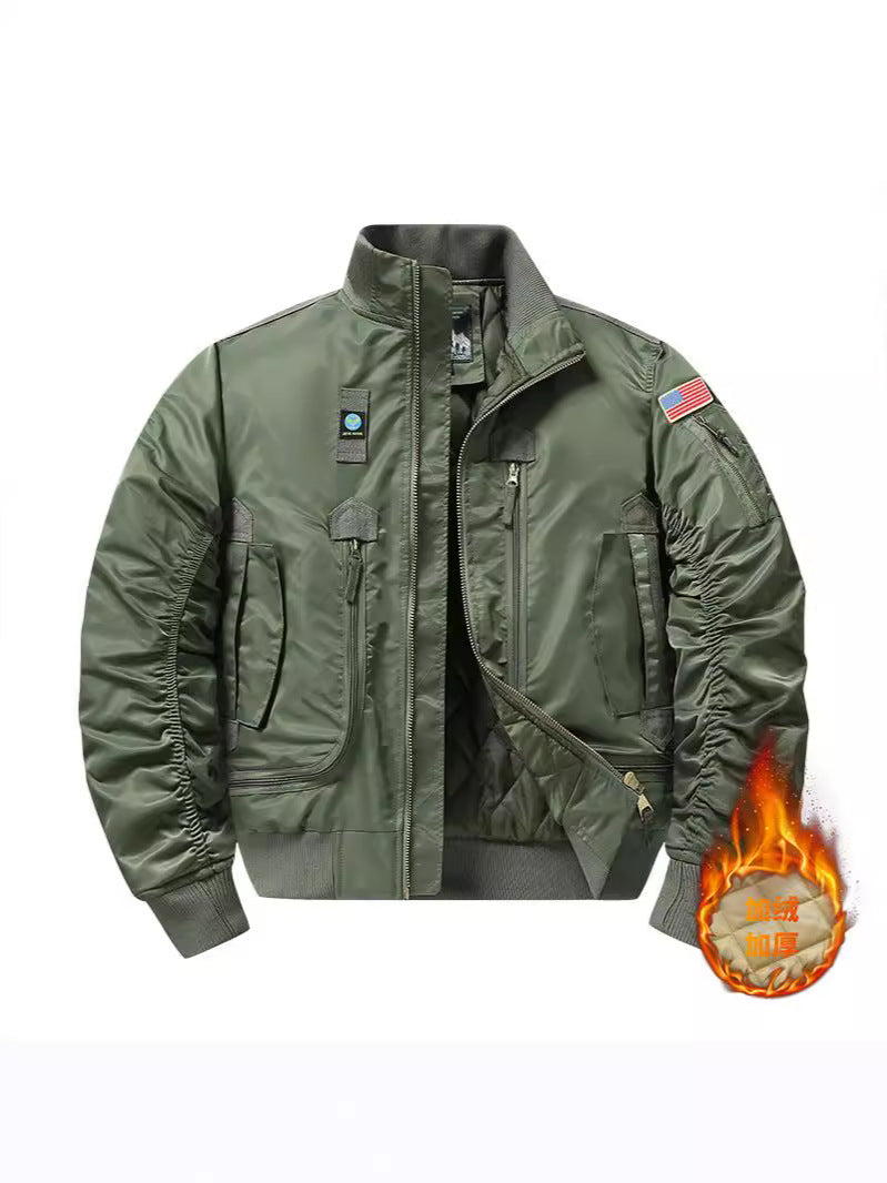 Autumn and Winter Ma1 New Jacket cotton and thickening Tooling Air Force Loose plus size Casual Jacket Baseball Suit Pilot