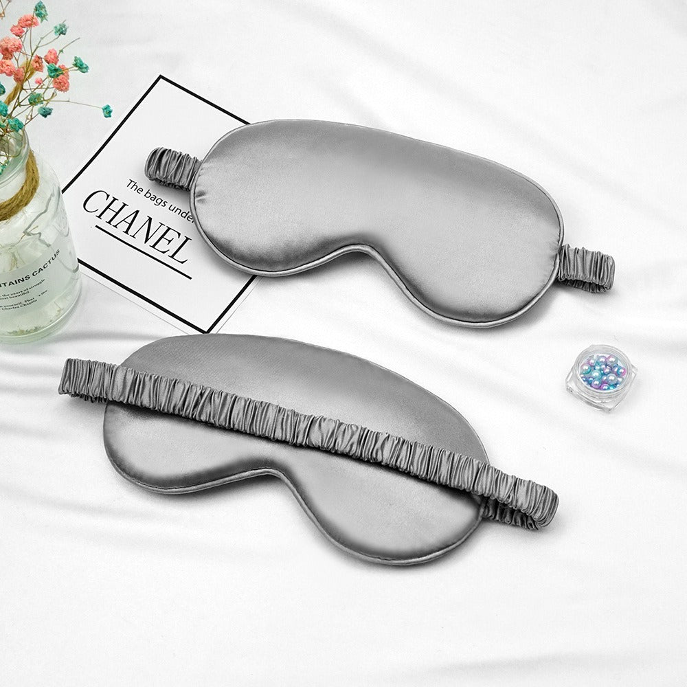 New Double-Sided Imitation Silk Sleep Mask with Light-Blocking and Adjustable Elastic Buckle, Travel-Friendly, Solid Color, Breathable, Beauty and Eye Protection
