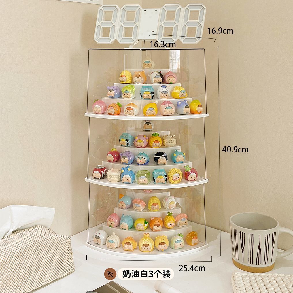 Cute Grain Wall Corner Bubble Mate Box Blind Box Display Rack Storage Ornaments Hand Display Cabinet Acrylic Transparent Dustproof