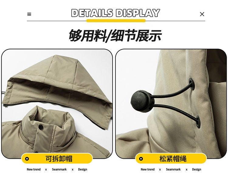 2024 Cross-border Foreign Trade Winter Middle-aged and Elderly Dad Clothes Men's Down Cotton-padded Coat Thickened Warm Hooded Cotton-padded Coat