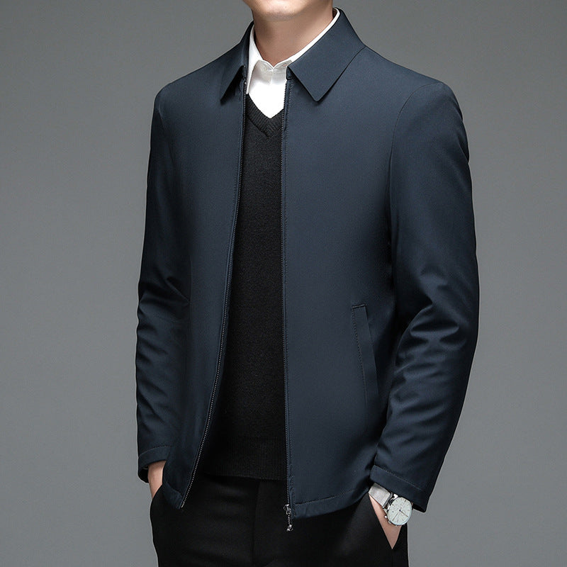 Pastoral Bird Lapel Jacket Thickened Autumn and Winter New Business Casual Cotton Coat Jacket Cadre Leading Dad Cotton Coat Men
