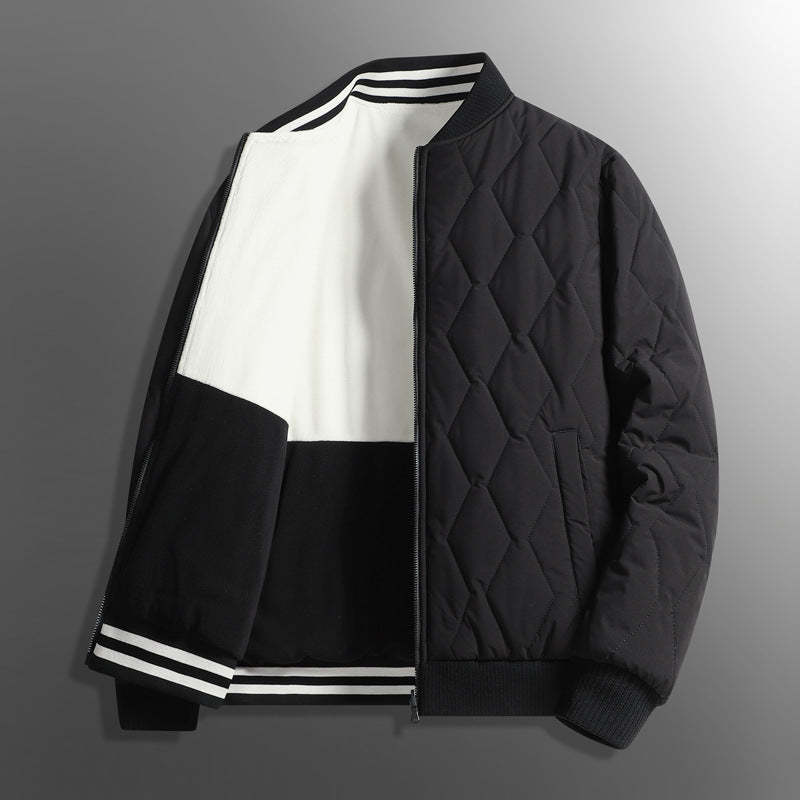 Double-sided stand collar cotton-padded jacket jacket men's winter fleece-lined thickened cotton-padded jacket fashion brand relaxed-fit warm bread suit for lovers