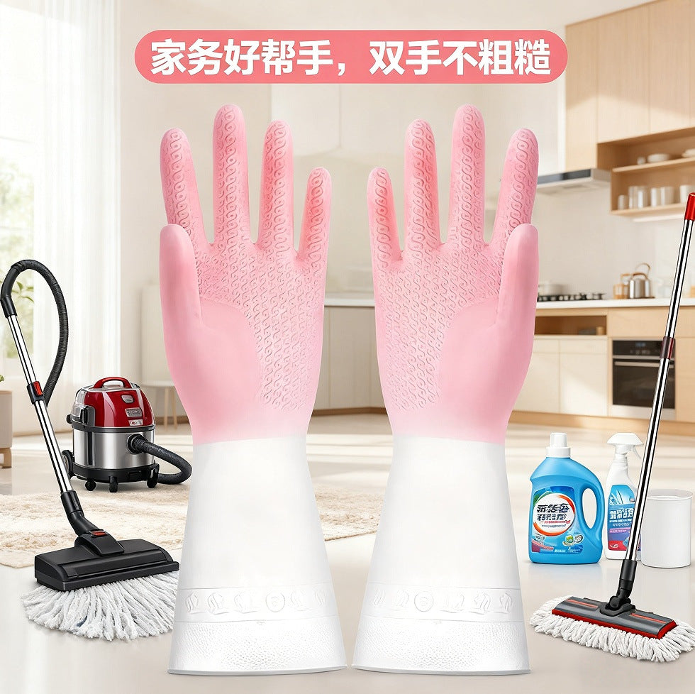 Dishwashing Gloves, Durable, Waterproof, Rubber Latex, Kitchen Dishwashing, Laundry, Housework, Cleaning, Can Be Shipped Wholesale