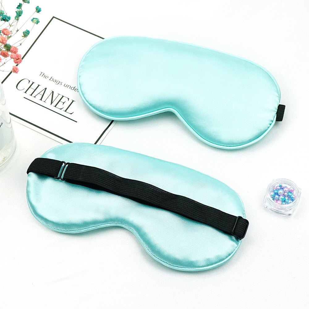 Cross-Border Wholesale Imitation Silk Eye Mask, Light-Blocking, Non-Pressing on the Eyes, Travel and Sleeping Eye Mask, Breathable Sleep Eye Mask, Adjustable