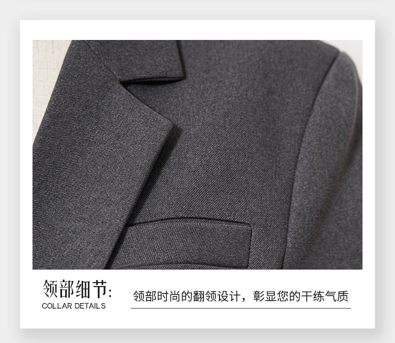 Cross-Border Fashion Simple Double-Breasted Suit Set for Women, New Design with High-End Elegance and Goddess-Like Style, Long-Sleeve Blazer