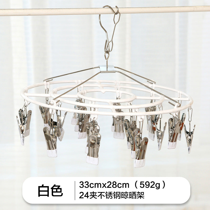 Stainless steel drying socks clip drying rack multi-clip household hanging clothes balcony windproof multi-functional drying underwear socks clip