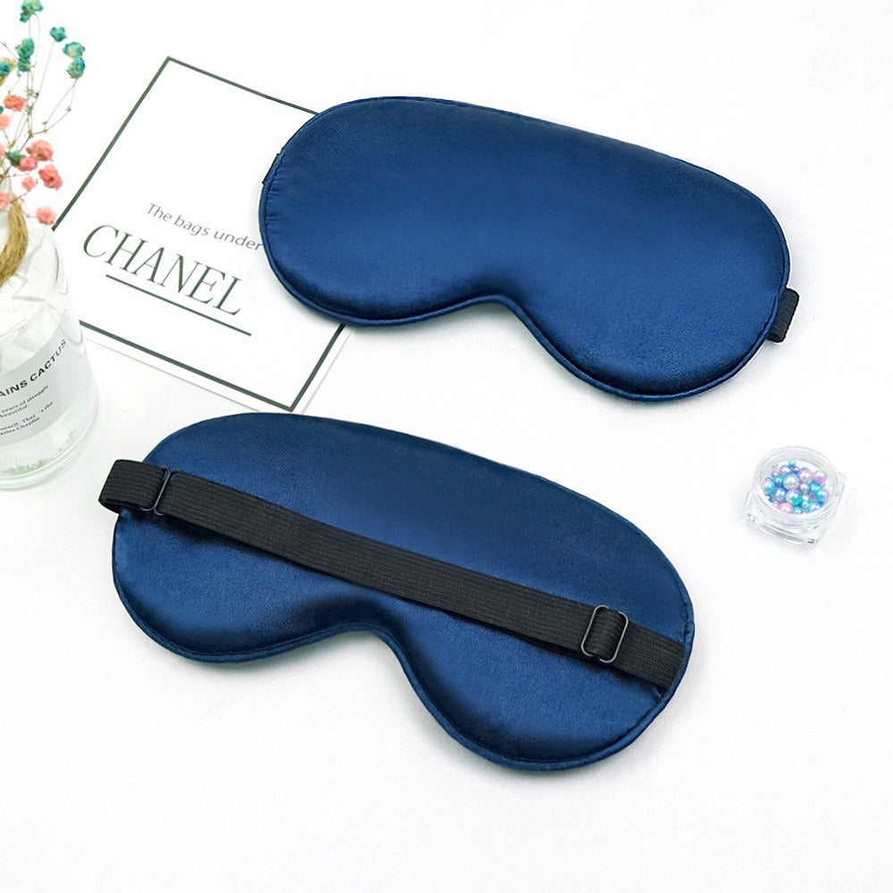 Cross-Border Wholesale Imitation Silk Eye Mask, Light-Blocking, Non-Pressing on the Eyes, Travel and Sleeping Eye Mask, Breathable Sleep Eye Mask, Adjustable