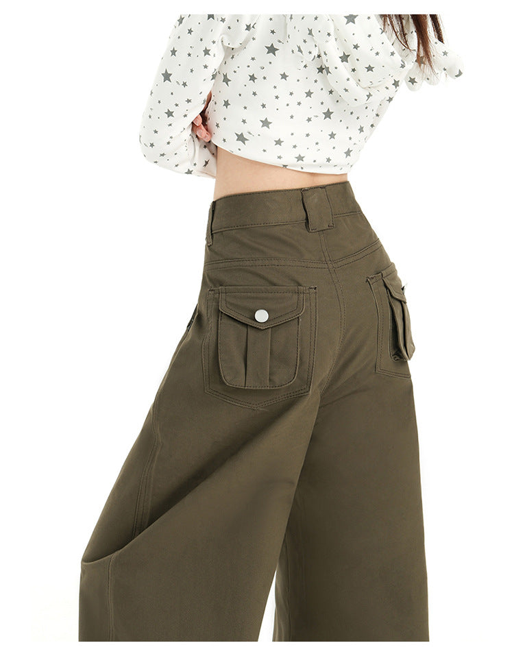 Raccoon House # Wizard of oz 2025 Early Autumn New Fashion High-Waisted Casual Versatile Cargo Pants Women's Casual Jeans