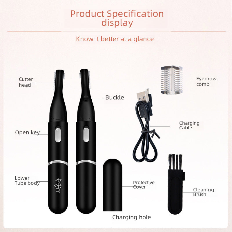 Electric eyebrow trimmer wholesale rotatable head eyebrow trimmer charging baby shaving electric eyebrow trimmer