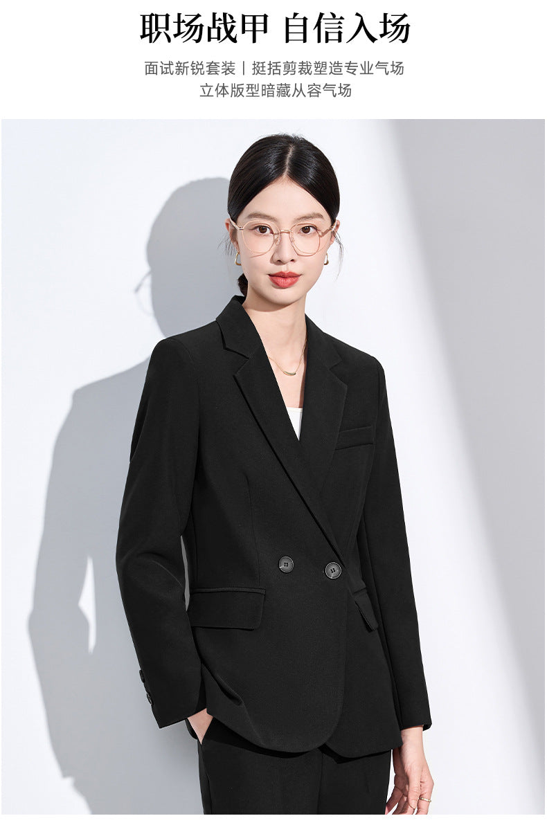 Blue Suit Suit for Women Spring & Fall New Style College Student Interview Classy Professional Formal Wear Small Suit Jacket Work Clothes