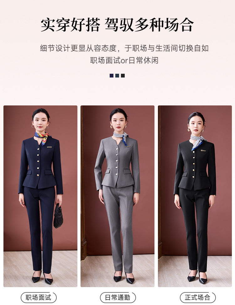 Professional Suit Suit Women's Autumn and Winter New Hotel Front Desk Jewelry Store Workwear Beauty Salon Front Desk Manager Workwear