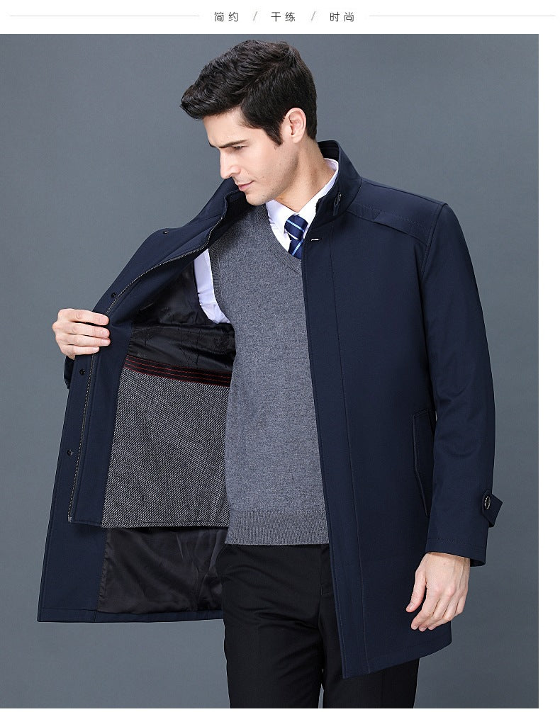 2024 Winter High-grade Windbreaker Men's Middle-aged and Elderly Men's Casual Dad's Winter Clothes Thickened Inner Jacket