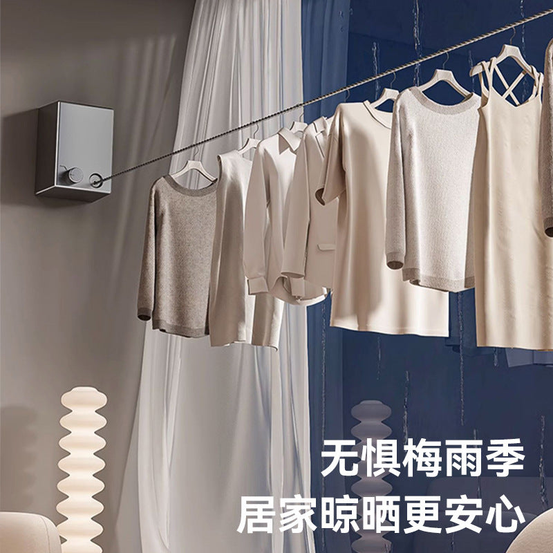 Invisible Clothesline Clothes Artifact Rope Indoor Punch-free Toilet Invisible Telescopic Balcony Rack