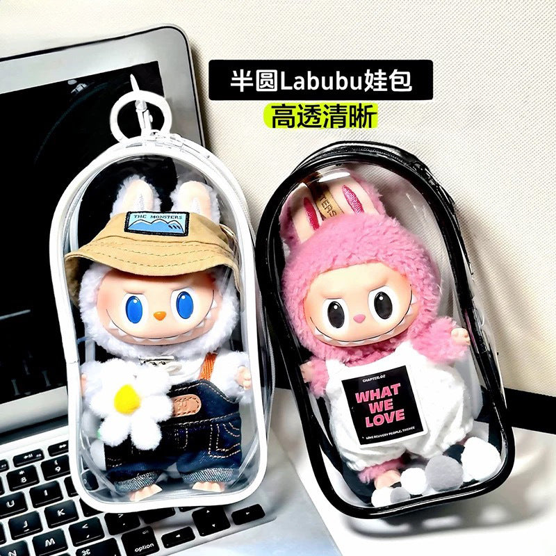 Labubu Protective Cover Vinyl Protective Case Transparent Doll Storage Bag 50 Silk Dustproof Storage Bag Baby Walking Bag