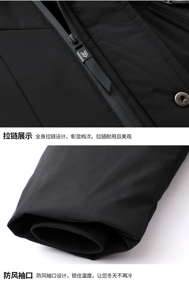 Middle-Aged and Elderly Men's down Jackets, Dad's Thickeneded Warm Cotton Jackets 2025 New Winter Mid-Length Cotton Jackets for Men