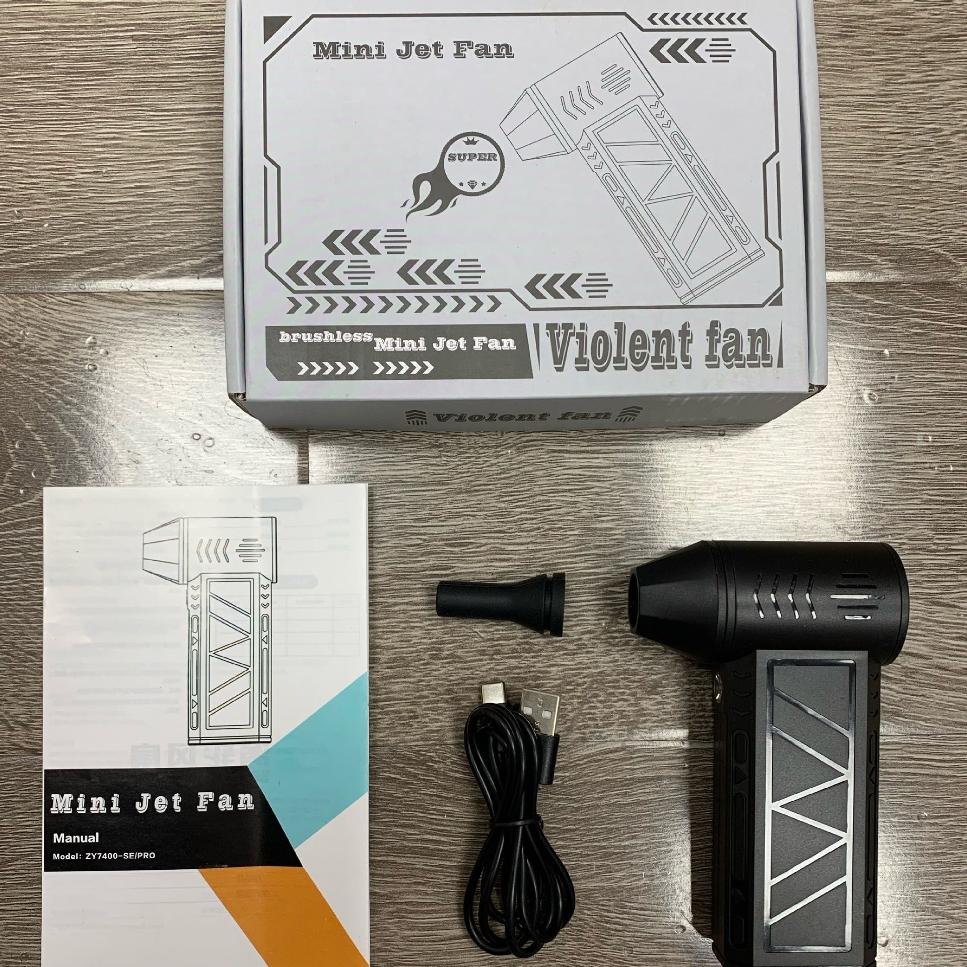 Cross-Border Violent Fan-Style Popular Internet Celebrity Hair Dryer, Turbine High-Speed Handheld Ducted Powerful Hair Dryer for Outdoor Use