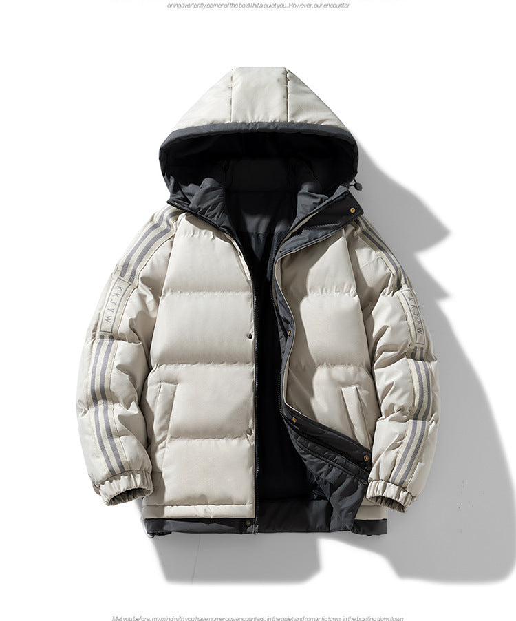 Winter Cotton-padded Clothes Men's Handsome Hooded Trendy Brand Bread Suit Clip Cotton-padded Jacket Men's Cross-border Thickened Cotton-padded Jacket Japanese Men's Clothing