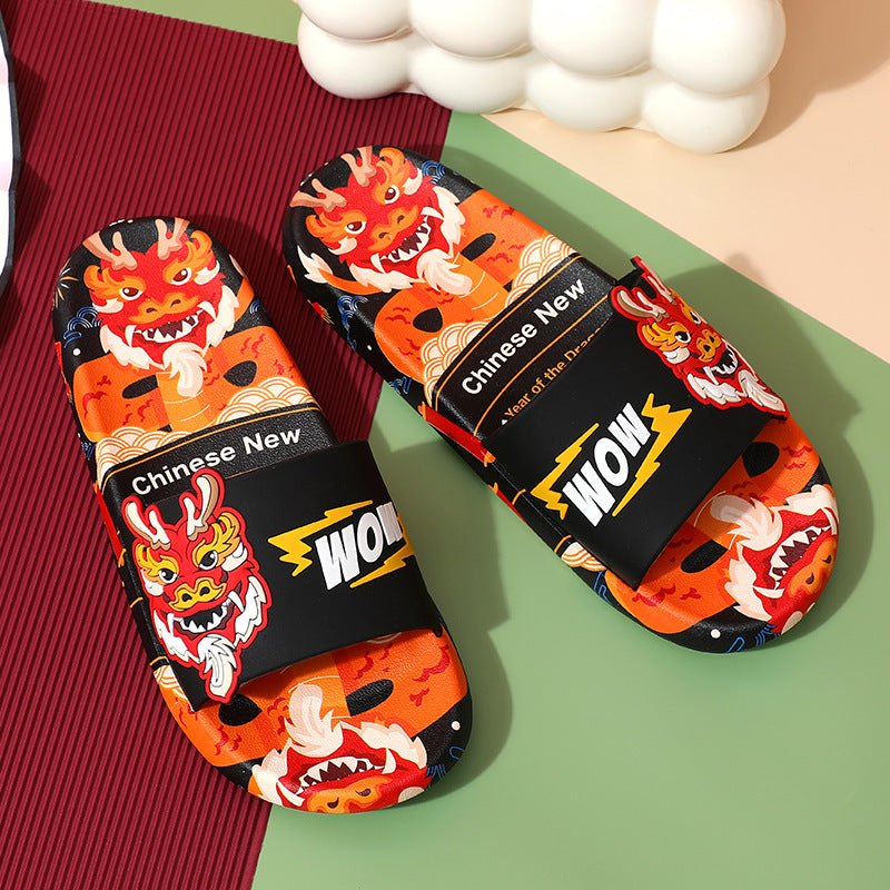 Slippers Men's Wear-resistant Sandals Home Indoor Bathroom Non-slip Slippers Outdoor Couple's Fashion National Trendy Slides