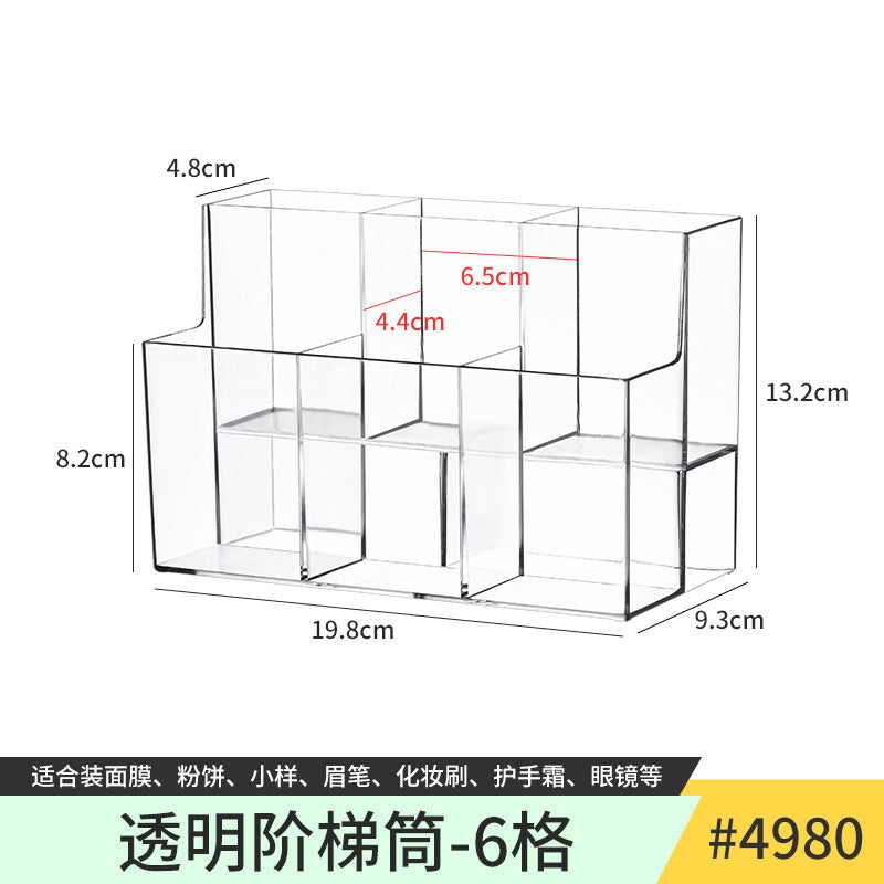 Acrylic Pen Holder Storage Box College Student Desktop Decoration Office High-Looking Large-Capacity Transparent Storage Box