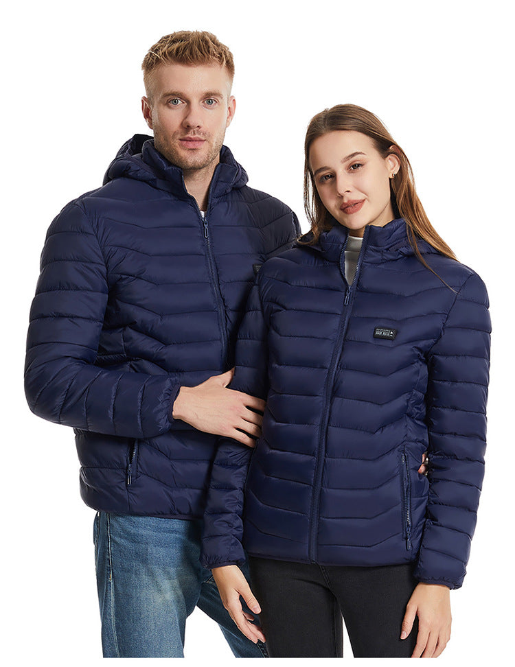 Cross-Border Exclusive Supply of Winter Four-Control Twenty-One Constant Temperature Smart Heating Jacket, Youth Casual Heating Clothing, Heated Clothing for Men and Women