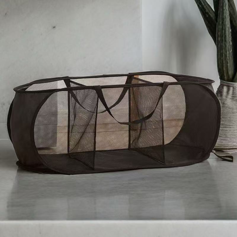 Dirty Clothes Basket, Foldable Large-Capacity Household Mesh Laundry Basket, Bathroom Storage Basket for Dirty Clothes