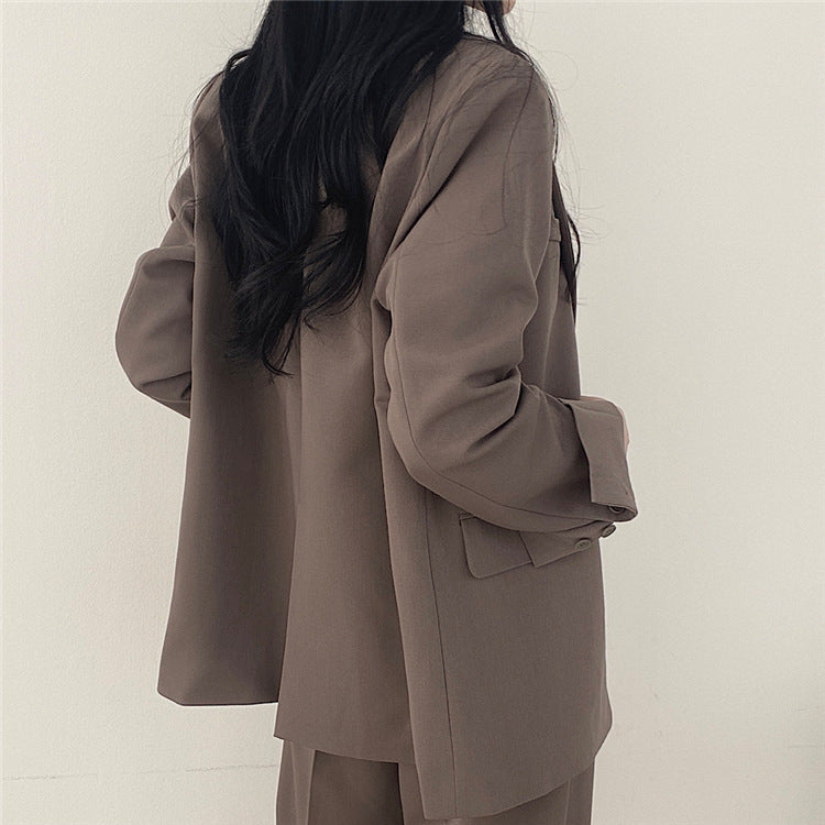 Suit Jacket High Sense Women's Spring and Autumn Design Sense Thin Niche Professional suit Temperament Slim-fit Small Suit Two-piece Set
