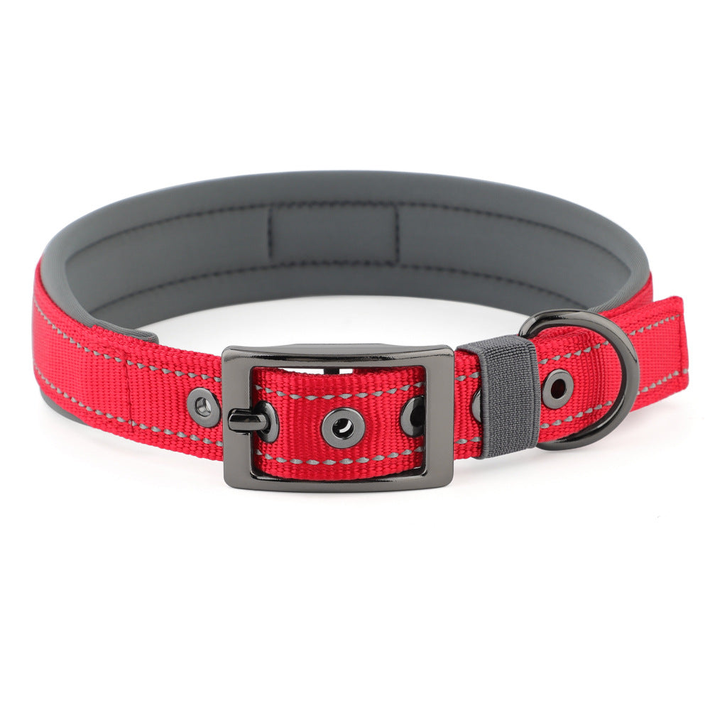 Diving Material Dog Collar Customizable Name Comfortable Neck Sleeve Large and Medium Small Dog Reflective Pet Collar