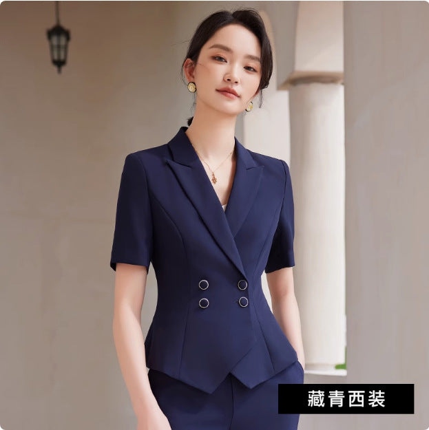 Aishangchen Sales Department Temperament Suit 2025 New Work Clothes Professional Business Short-Sleeved Suit Professional Wear