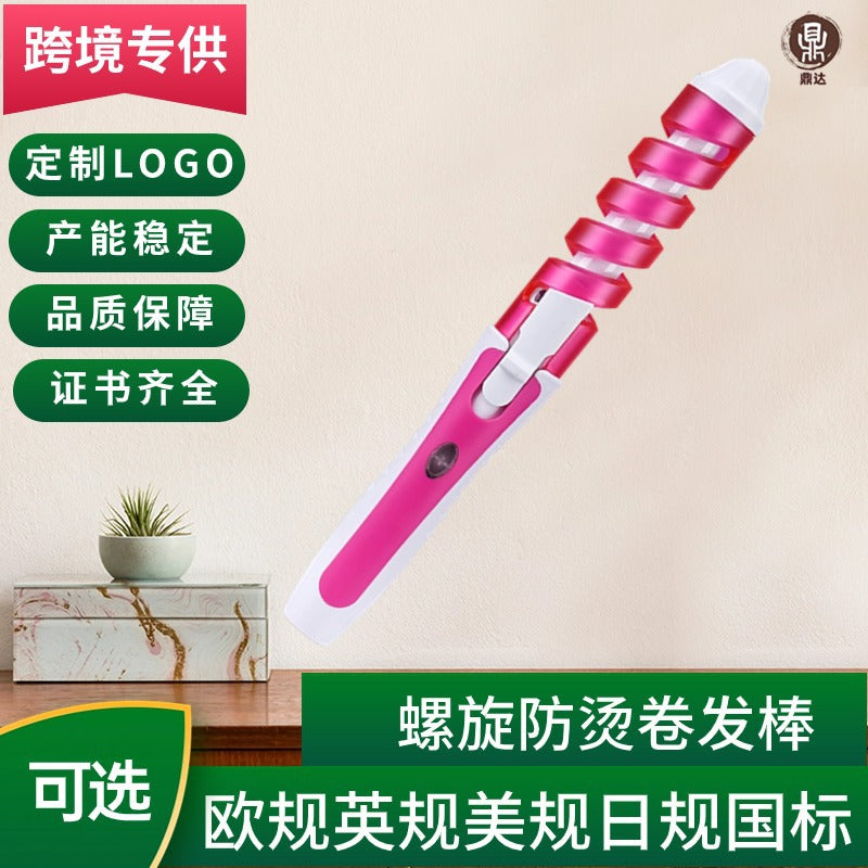 Cross-border explosions spiral anti-hot hair curling iron curling iron electric curling iron electric heating rod large curling pear flower hairdressing iron curling iron
