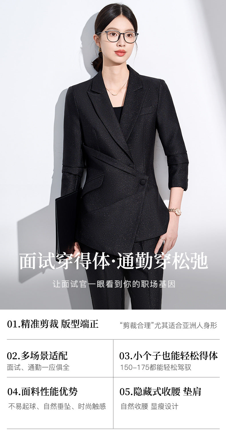 Cross-Border Women's Suit Set, New Design, Professional Formal Attire for Hotel and Beauty Salon Managers, Workwear Blazer